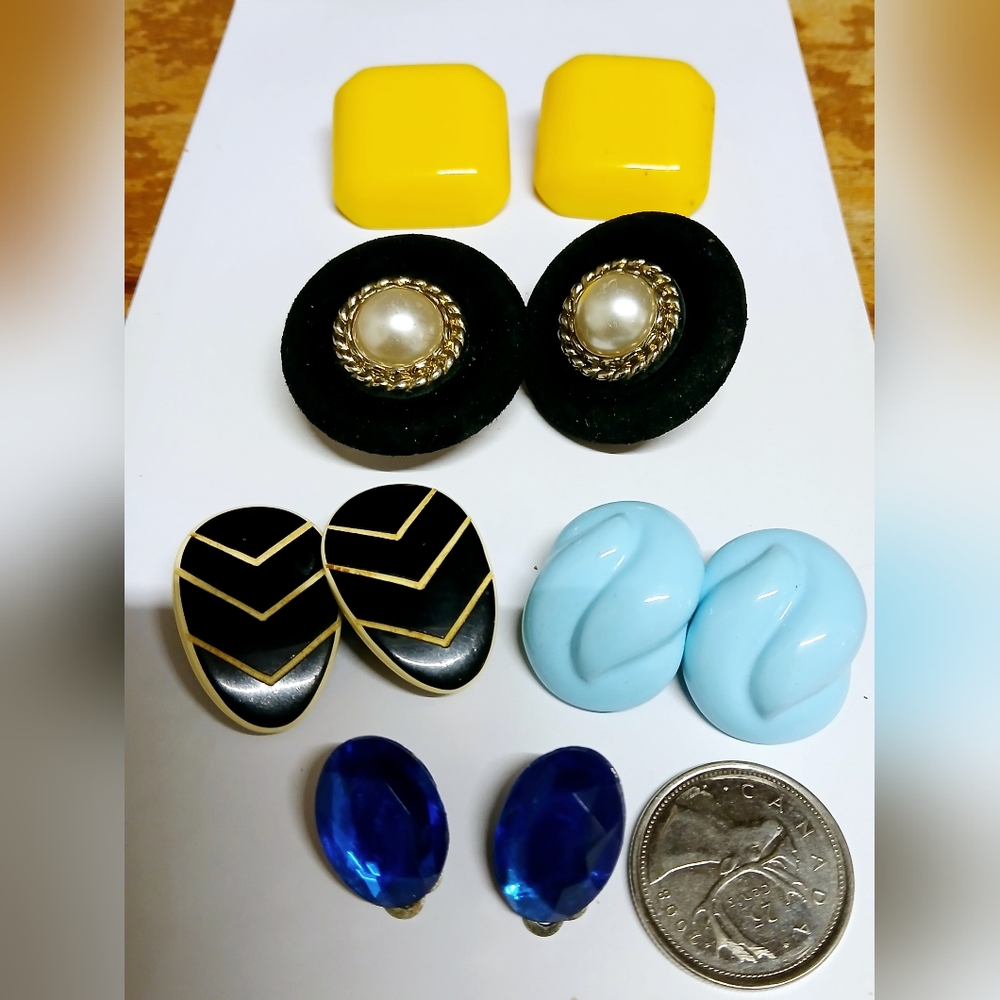 Vintage Retro Clip On Earrings Lot